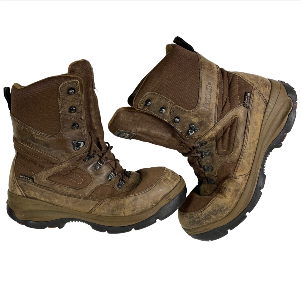 Rocky Waterproof Hunting Boots Mens Size 11W Wide Lace-Up Camo Thinsulate 400Grm